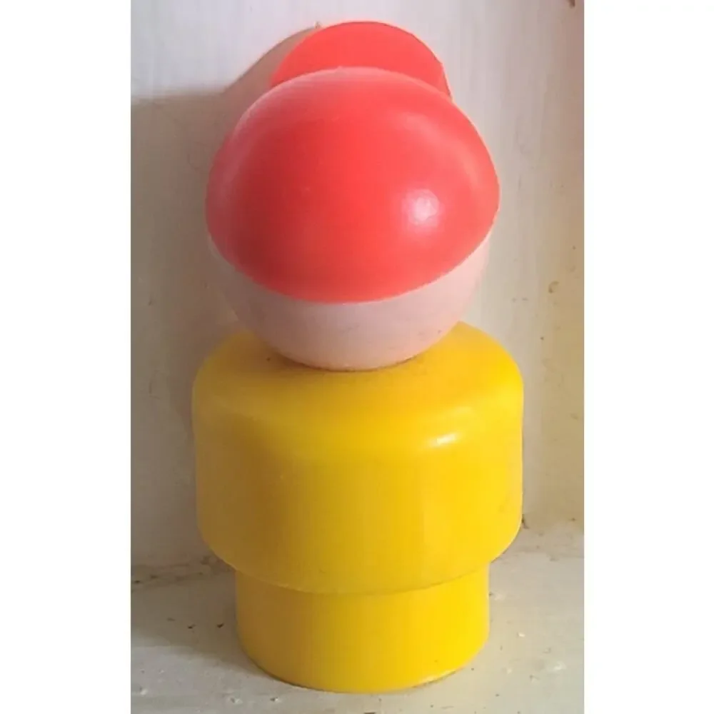 Vintage Fisher Price Toy Little People Boy Baseball Hat Red Yellow 80's